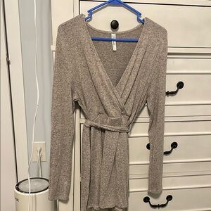 Taupe Maternity Wrap Sweater